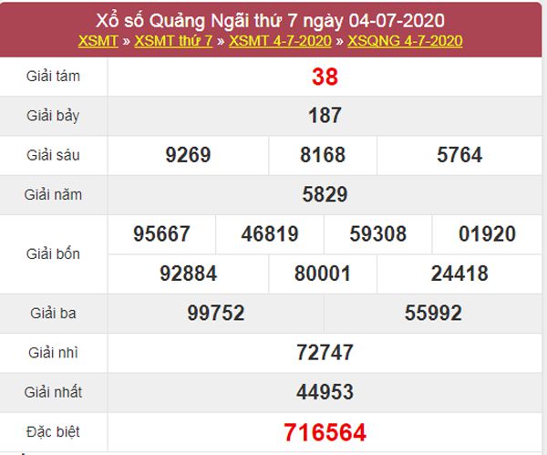 thống kê XSQNG 11/7/2020 chốt lô số đẹp Quảng Ngãi thứ 7